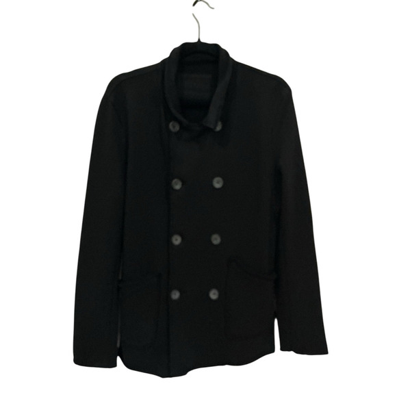 Frank & Eileen Belfast Black Triple Fleece Peacoat Sweatshirt Jacket Size Large - Picture 4 of 12